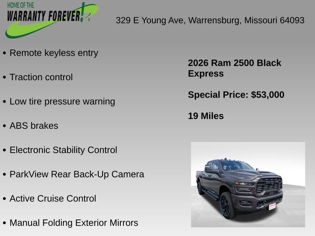 2026 RAM 2500 RAM 2500 BLACK EXPRESS CREW CAB 4X4 6'4' BOX