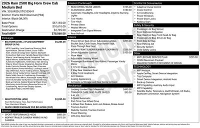 2026 RAM Ram 2500 RAM 2500 BIG HORN CREW CAB 4X4 6'4' BOX