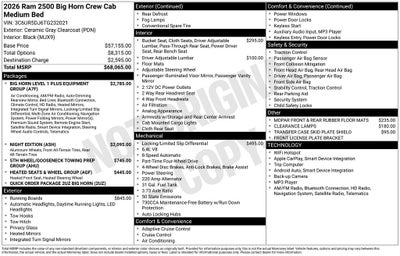2026 RAM Ram 2500 RAM 2500 BIG HORN CREW CAB 4X4 6'4' BOX