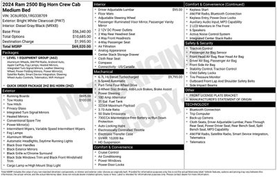 2024 RAM 2500 Big Horn Crew Cab 4x4 6'4' Box