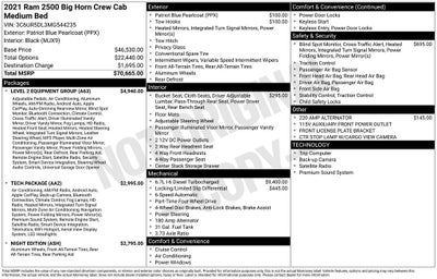 2021 RAM 2500 Big Horn Crew Cab 4x4 6'4' Box