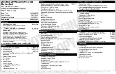 2026 RAM Ram 2500 RAM 2500 LARAMIE CREW CAB 4X4 6'4' BOX