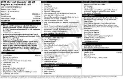 2024 Chevrolet Silverado 1500 2WD Regular Cab Standard Bed WT