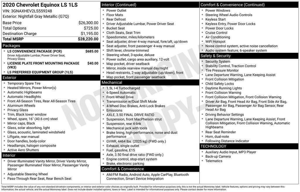 2020 Chevrolet Equinox FWD LS