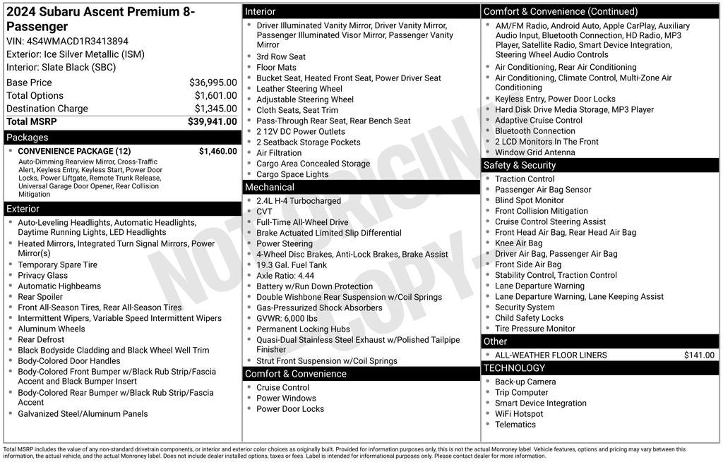 2024 Subaru Ascent Premium 8-Passenger