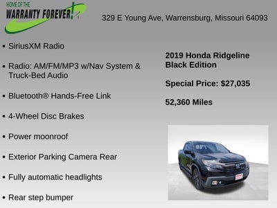 2019 Honda Ridgeline Black Edition