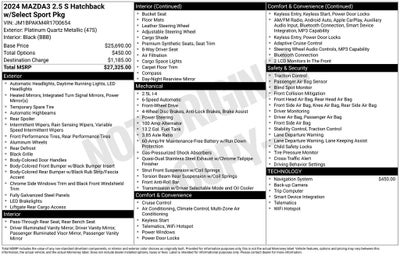 2024 Mazda Mazda3 Hatchback 2.5 S Select Sport