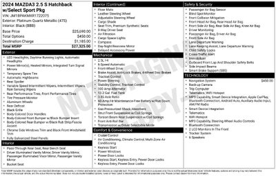 2024 Mazda Mazda3 Hatchback 2.5 S Select Sport