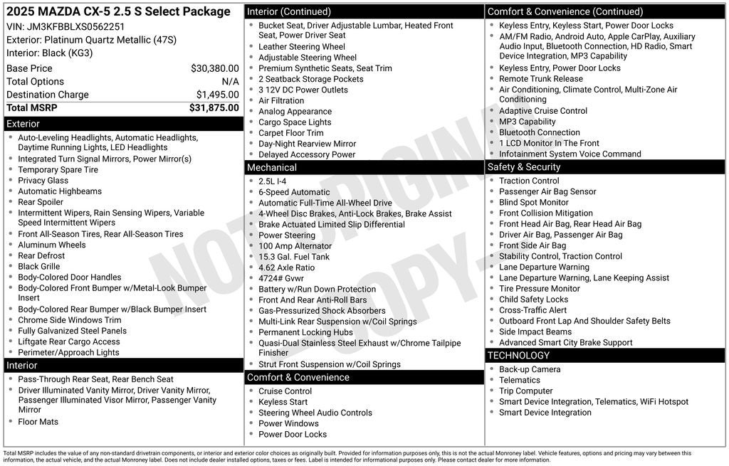 2025 Mazda Mazda CX-5 2.5 S Select