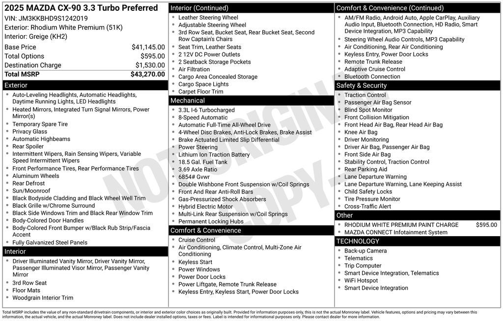 2025 Mazda Mazda CX-90 3.3 Turbo Preferred Package