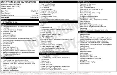 2025 Hyundai Elantra SEL Convenience