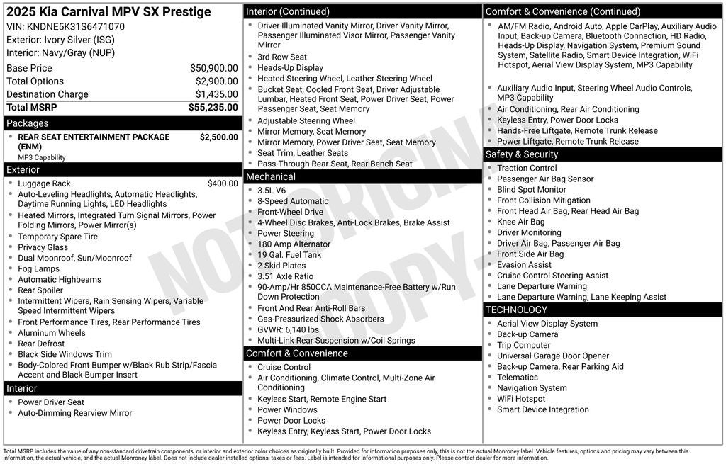 2025 Kia Carnival MPV SX Prestige
